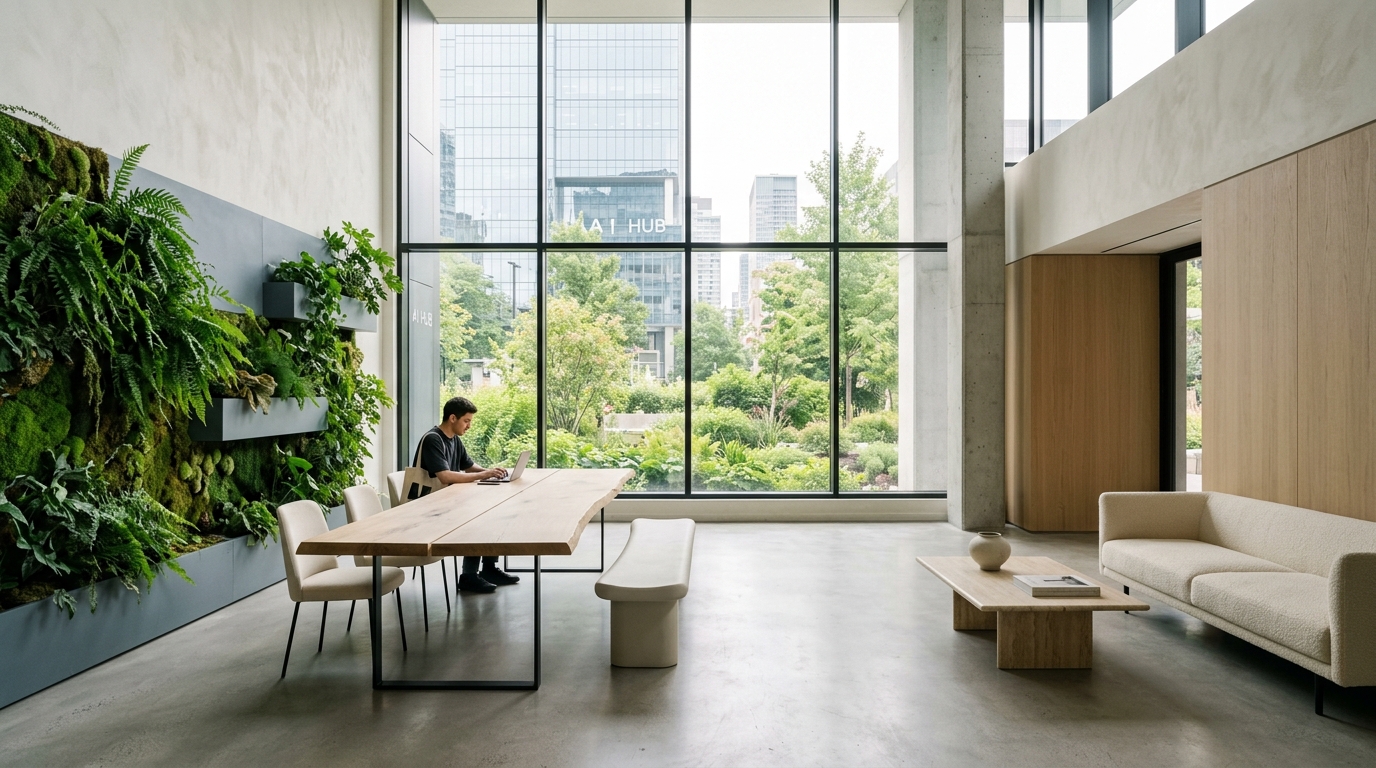 The Biophilic Hub: Sustainable Prestige in Montreal's AI Core